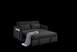55" Modern Convertible Sofa Bed with 2 Detachable Arm Pockets, Velvet Loveseat Sofa with Pull Out W119363989