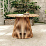 Outdoor Acacia Wood Patio Dining Table, 47.25-inch extra-large round dining table,for Backyard, N770P313798L