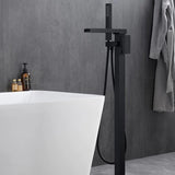 Single Handle Freestanding Bathtub Wall Mounted Faucet with Hand Shower Bathtub Faucet , Matte Black W105956040
