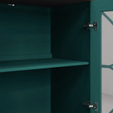 Elegant European Antique Style 4-Door Cabinet with Tempered Glass Doors,for Dining Room,Living W757P232700