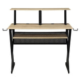 Natural and Black Music Desk with Cord Managements B062P184577