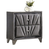 Gorgeous Gray Fabric Fully Upholstered Nightstand 1pc Bedroom Furniture Chrome Legs Bedside Table B2741P320906