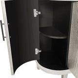 Modern Curved Sideboard 47.2-Inch Decorative Storage Cabinet Wooden Console Table Coffee Bar Cabinet W757P190336