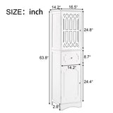 ZUN Tall Bathroom Cabinet, Freestanding Storage Cabinet with Drawer and Doors, MDF Board, Acrylic Door, WF289427AAC