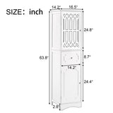 Tall Bathroom Cabinet, Freestanding Storage Cabinet with Drawer and Doors, MDF Board, Acrylic Door, WF289427AAG