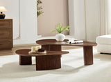 2-Piece Modern Irregular Shape Coffee Table Set for Living Room,Easy Assembly Nesting Coffee Tables, W2582P402268