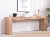 Rustic Wood Console Table with Natural Logs 62" Entryway Table, Narrow Sofa Table, Hallway W2729P298163
