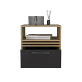 Vance 20" High One Drawer Nightstand, Casters, Mobile, One Shelf, Bedroom Natural Oak B070P254778