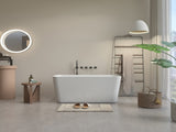 49'' Acrylic Freestanding Soaking Bathtub, Square-shape Japanese Soaking Hot Tub, Sit-In Design with W1573138021