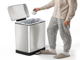 Brushed Nickel 17 Gallons Pedal Trash Can with Soft Close Lid, Removable Inner Bucket & Detachable 16744365