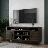 76 Inch TV Stand Console for TVs up to 90 inches, No Assembly Required, Charcoal-Brown Finish GL-B108P160142