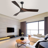 52 Inch Ceiling Fan Without Light, 3 ABS Blades Outdoor Ceiling Fan 6-speed Reversible DC Motor for W934P156667