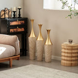 Floor metal vase modern style home woven pattern metal vase 3-piece set gorgeous home W2796P255611