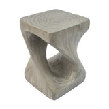 MGO Twist Shape Side Table, Wood-like texture, Grey Color N770P212233G