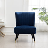 ZUN Elon Contemporary Velvet Upholstered Accent Chair, Blue T2574P164255