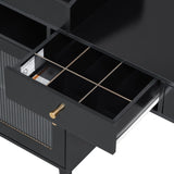 Modern Makeup Vanity Desk Drawers, Cabinet & Charging Port, Space-saving Dressing Table Set N844P285187B