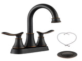 2-Handle 4-Inch Oil Rubbed Bronze Bathroom Faucet, Bathroom Vanity Sink Faucets with Pop-up Drain 95553144