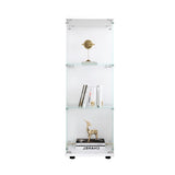 ZUN Glass Display Cabinet with 3 Shelves, One-Door Curio Cabinets for Living Room, Bedroom, Office, W1806118656