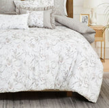 HIG 7 PCS Botanical Leaves Printed Comforter Set Embroidered Bed in a Bag 12330683