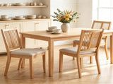 2 Pack Rubber Wood Dining Chairs, PVC Woven Rattan Back Side Chairs with Padded Fabric Seat, 29165042