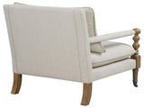Beige Wooden Accent Chair with Turned Legs B062P145436