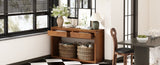 TREXM 55" Console Table, Rustic Wooden Entryway Table with Storage Drawers and Open Shelf, Elegant N715P235096H