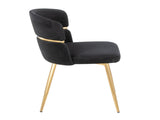 Dining Chair in Gold Metal and Black Velvet - Set of 2 B202P223458