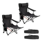 2 Pack 2-in-1 Camping Chair Reclining, Lightweight Folding Camping Chair with Adjustable Backrest & 02370354