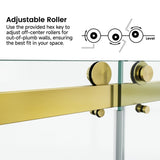 60*76" Frameless Double Sliding Shower Door, Double Shower Door, 3/8 SGCC Tempered Glass, T3177P320590