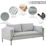 ZUN 76.2" Modern Style 3 Seat Sofa Linen Fabric Upholstered Couch Furniture 3-Seats Couch for Different WF293335AAE