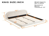 King Size,Modern Curved Upholstered Low Profile Platform Bed with Rounded Headboard W5632P452160