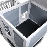 ZUN Wooden Rabbit Hutch, Outdoor Pet Bunny House Wooden Cage with Ventilation Gridding Fence, Openable W2181P155564