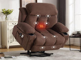 Power Lift Recliner Chair with Heat and Massage Electric Fabric Recliner Chair for Elderly with Side W1521P303243
