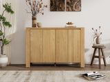 TREXM Buffet Cabinet with Storage, 4-Door Retro Wood Sideboard with Distressed Finish and Adjustable N715P310053D