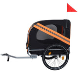 Large Folding Bike Trailer Dogs 120LB Capacity All-Terrain Pet Carrier, Durable Steel Frame W1364P268355