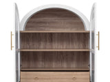 K&K 71" Tall Arched Kitchen Pantry Cabinet with Door Shelves, Farmhouse Kitchen Storage Cabinet with N707P288969W