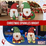 Set of 2 Lighted Gnome and Candy Cane Christmas Decorations, Pre-lit 2D Holiday Decor with 80 Warm 13136794