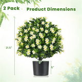 2 Pack Lifelike Artificial Potted Plants - White 68459043