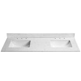 60"x 22" bathroom stone vanity top engineered color undermount ceramic sink and 3 faucet hole W1059P232304