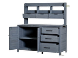 (With Assembly Video) Farmhouse Patio Potting Bench, 44.6''x19.5'' Large Freestanding Garden N717P404331E