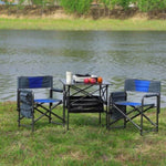 ZUN Set of 3, Folding Outdoor Table and Chairs Set for Indoor, Outdoor Camping, Picnics, Beach,Backyard, 32774116