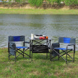 ZUN Set of 3, Folding Outdoor Table and Chairs Set for Indoor, Outdoor Camping, Picnics, Beach,Backyard, 32774116