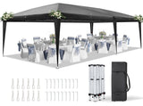 10'x20' Instant Pop Up Canopy Tent Black, No Sidewalls, 28/22mm Powder Coated Steel Frame, 10x20mm 10924017