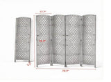 4 Panel Room Divider 70.9 Inch Tall Privacy Screen Portable Weave Partition Wall for Bedroom Coffee 97235100