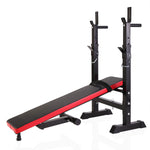 ZUN Adjustable Folding Multifunctional Workout Station Adjustable Workout Bench with Squat Rack - balck W2181P153079