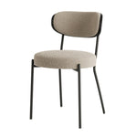 ZUN Boucle modern kitchen dining chair Bentwood covered with ash veneer Chair back, metal with black W210P147498