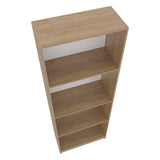Bear Flat Bookcase with Open Storage and 4 Shelves ,Natural Oak and White B128P314792