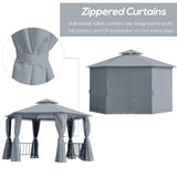 13ft x 13ft Patio Gazebo-Gray 07824817