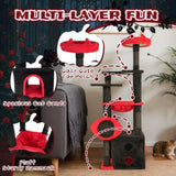 53" Large Cat Tree, Gothic Cat Tower with Padded Perch, Spacious Condo, Comfy Hammock, Scratching 97133609