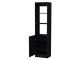 Black Linen Cabinet with 1-Door B062P193662